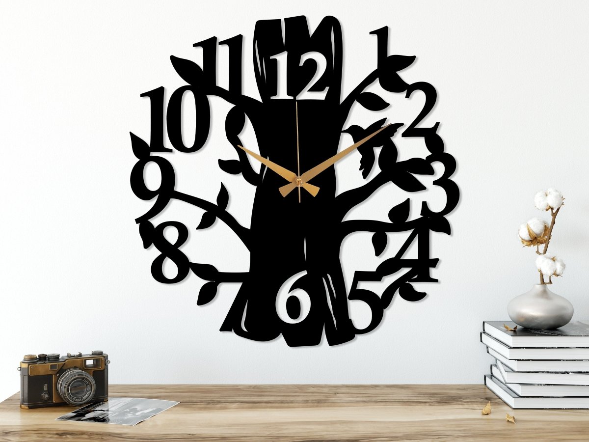 Bird Tree Wall Clock - BrossHome Metal Wall Art