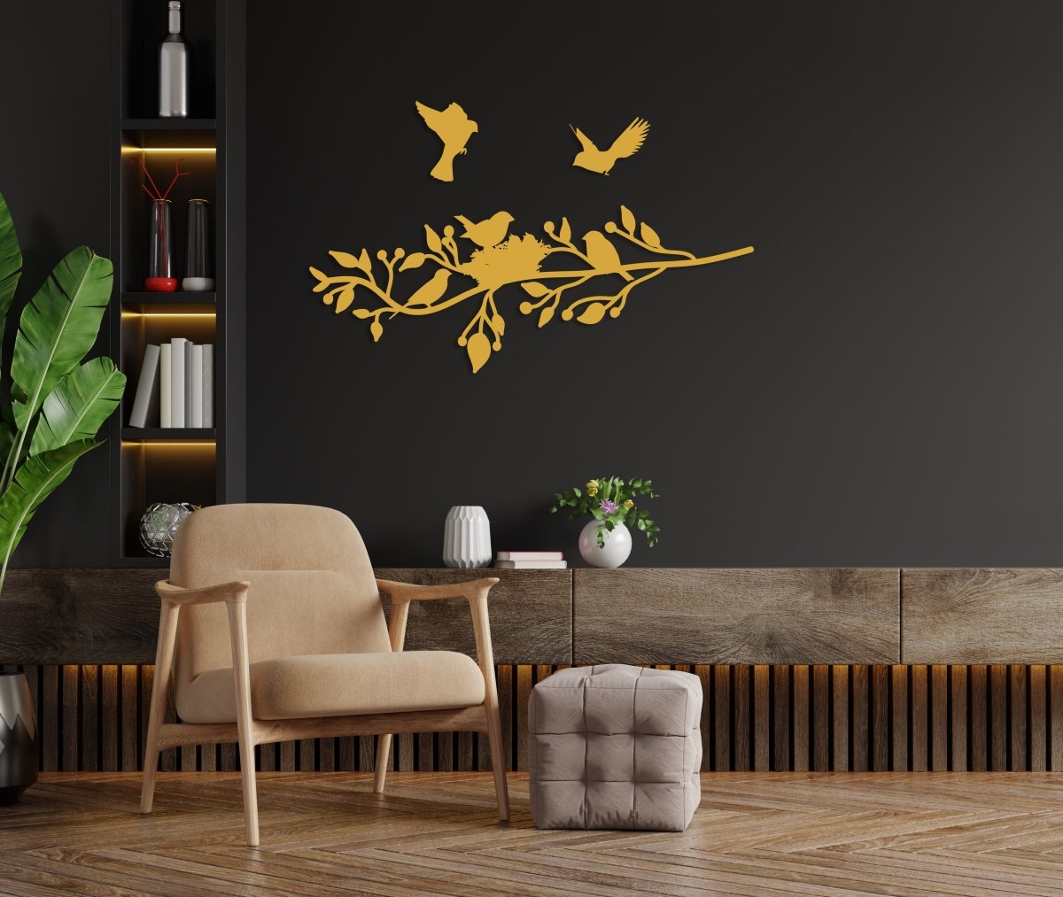 Birds On Branch Wall Art - BrossHome Metal Wall Art