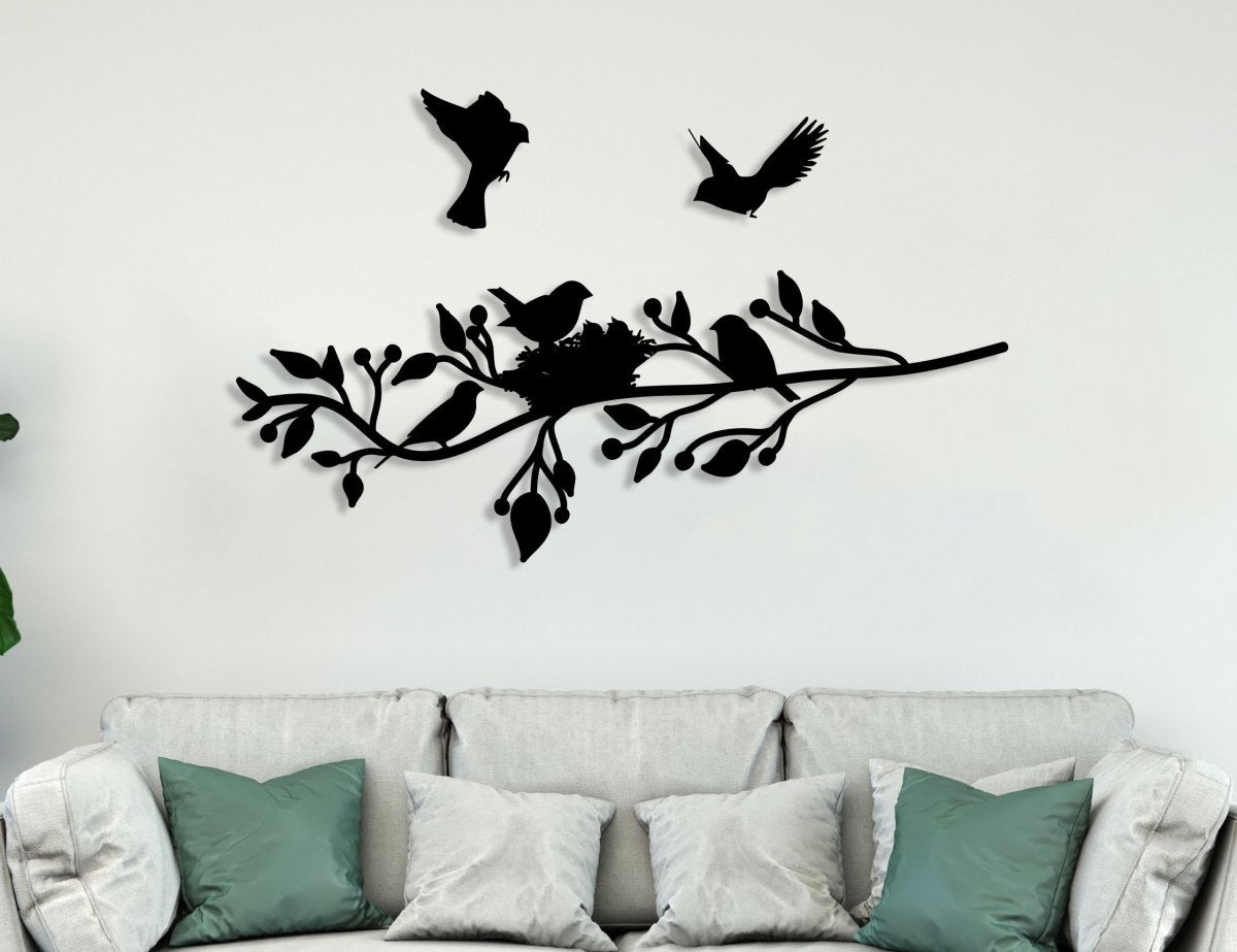 Birds On Branch Wall Art - BrossHome Metal Wall Art