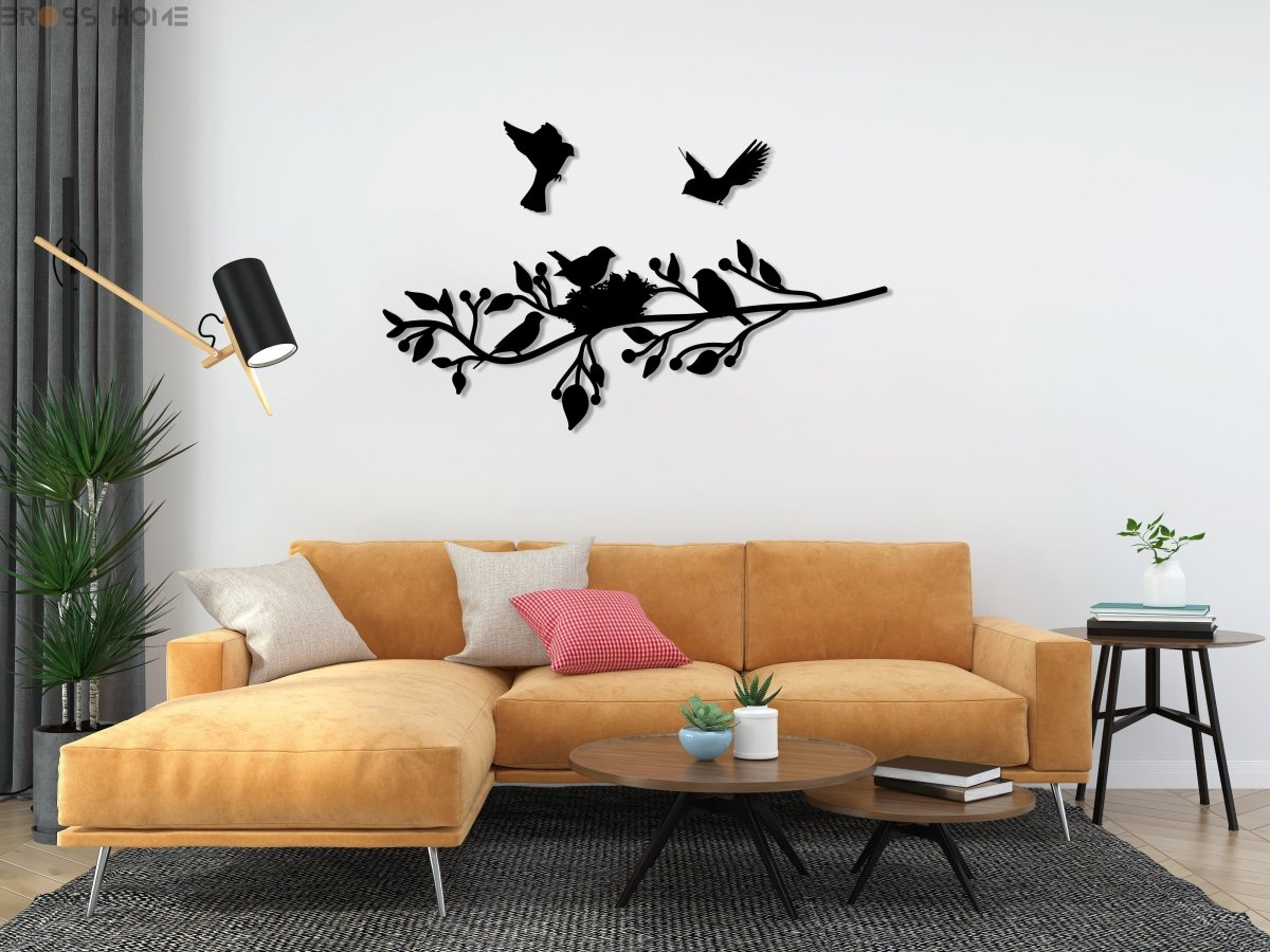 Birds On Branch Wall Art - BrossHome Metal Wall Art