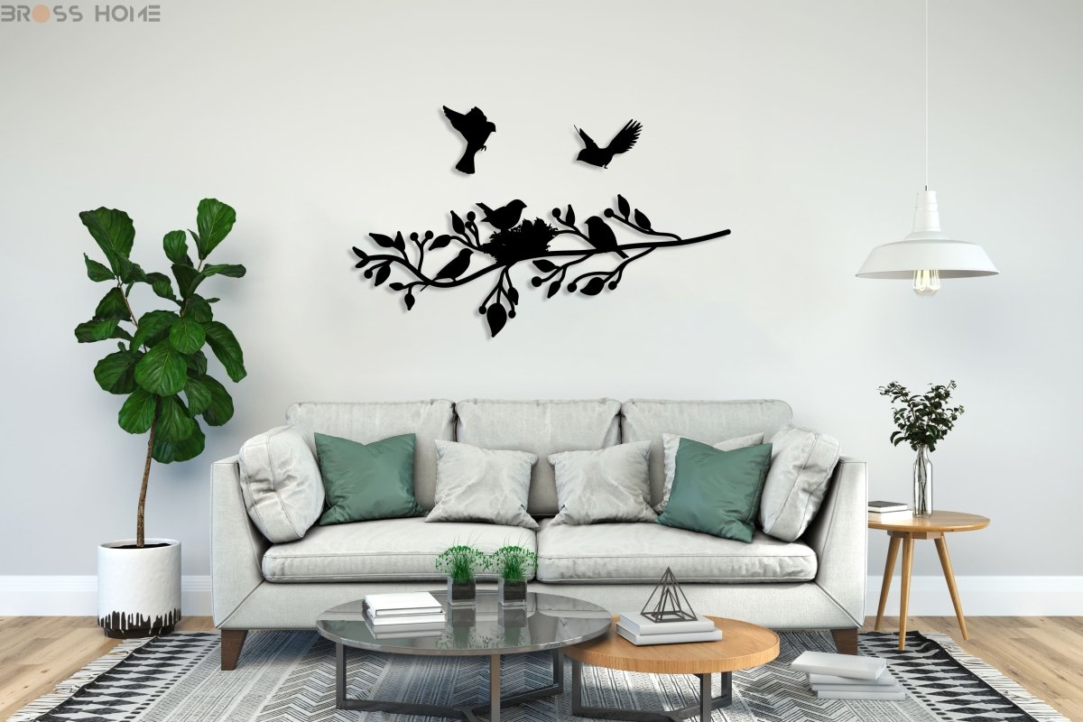 Birds On Branch Wall Art - BrossHome Metal Wall Art