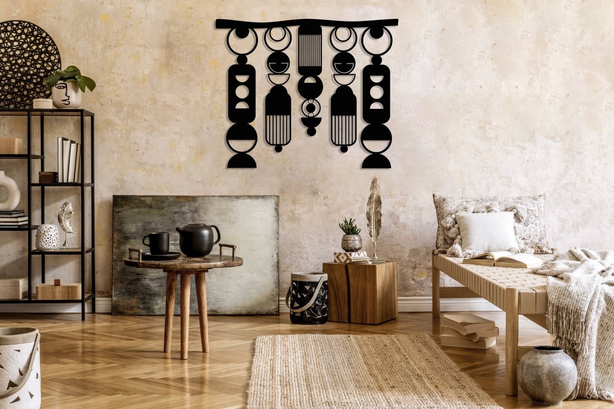 Black Macrame Metal Wall Art - BrossHome Metal Wall Art