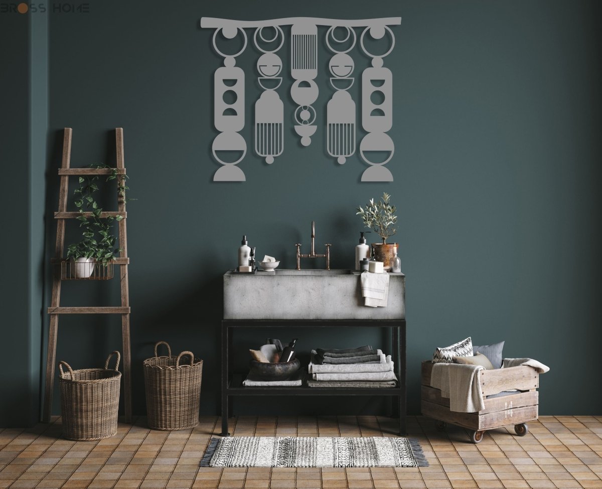 Black Macrame Metal Wall Art - BrossHome Metal Wall Art