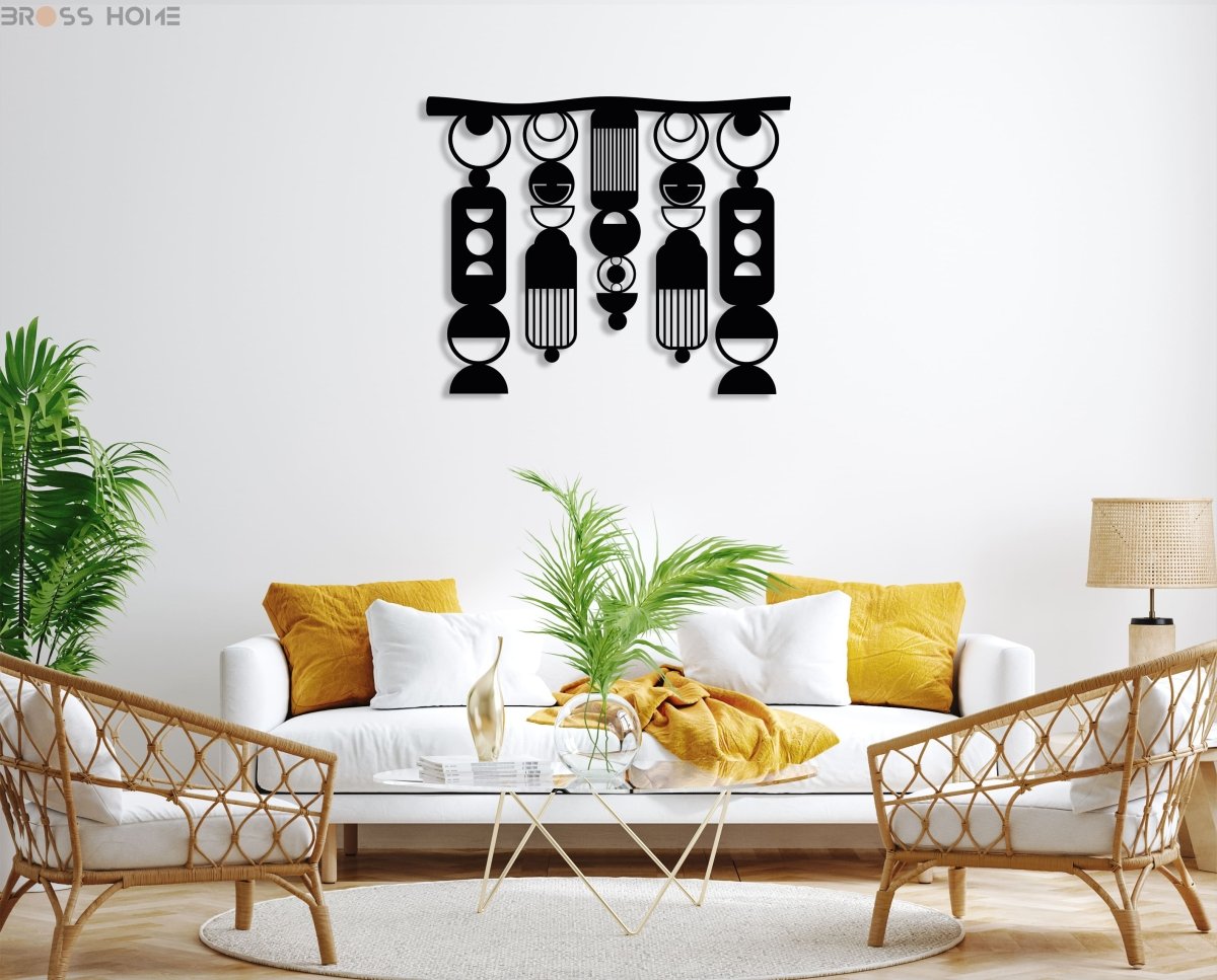 Black Macrame Metal Wall Art - BrossHome Metal Wall Art