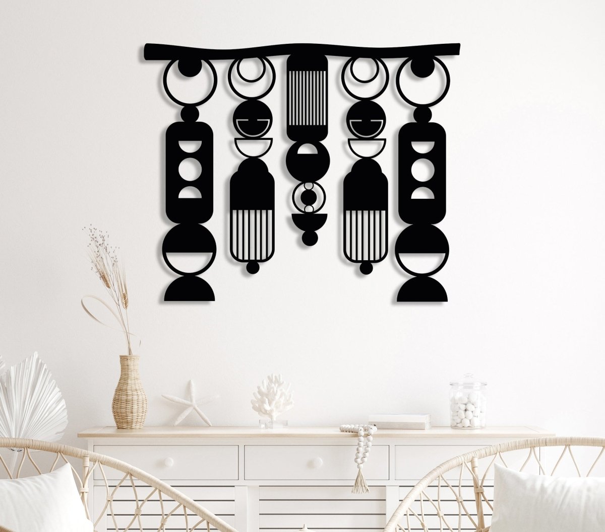Black Macrame Metal Wall Art - BrossHome Metal Wall Art