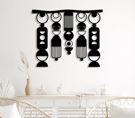 Black Macrame Metal Wall Art - BrossHome Metal Wall Art