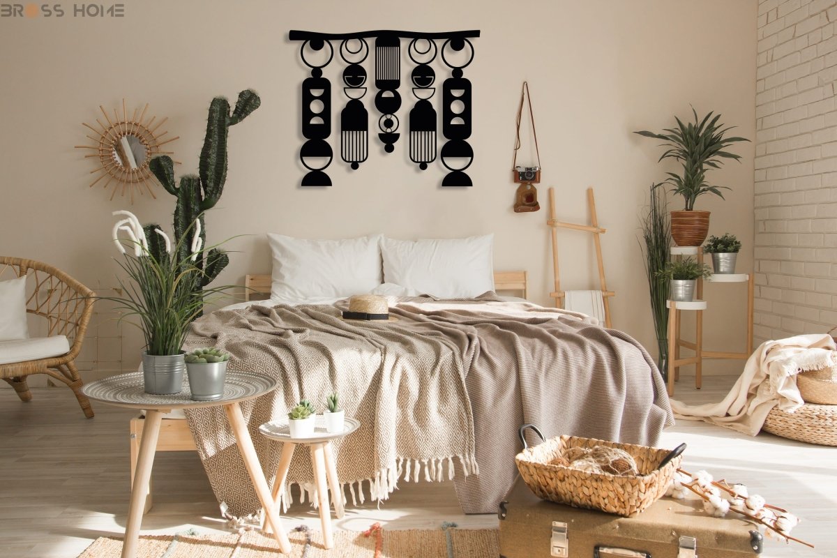 Black Macrame Metal Wall Art - BrossHome Metal Wall Art