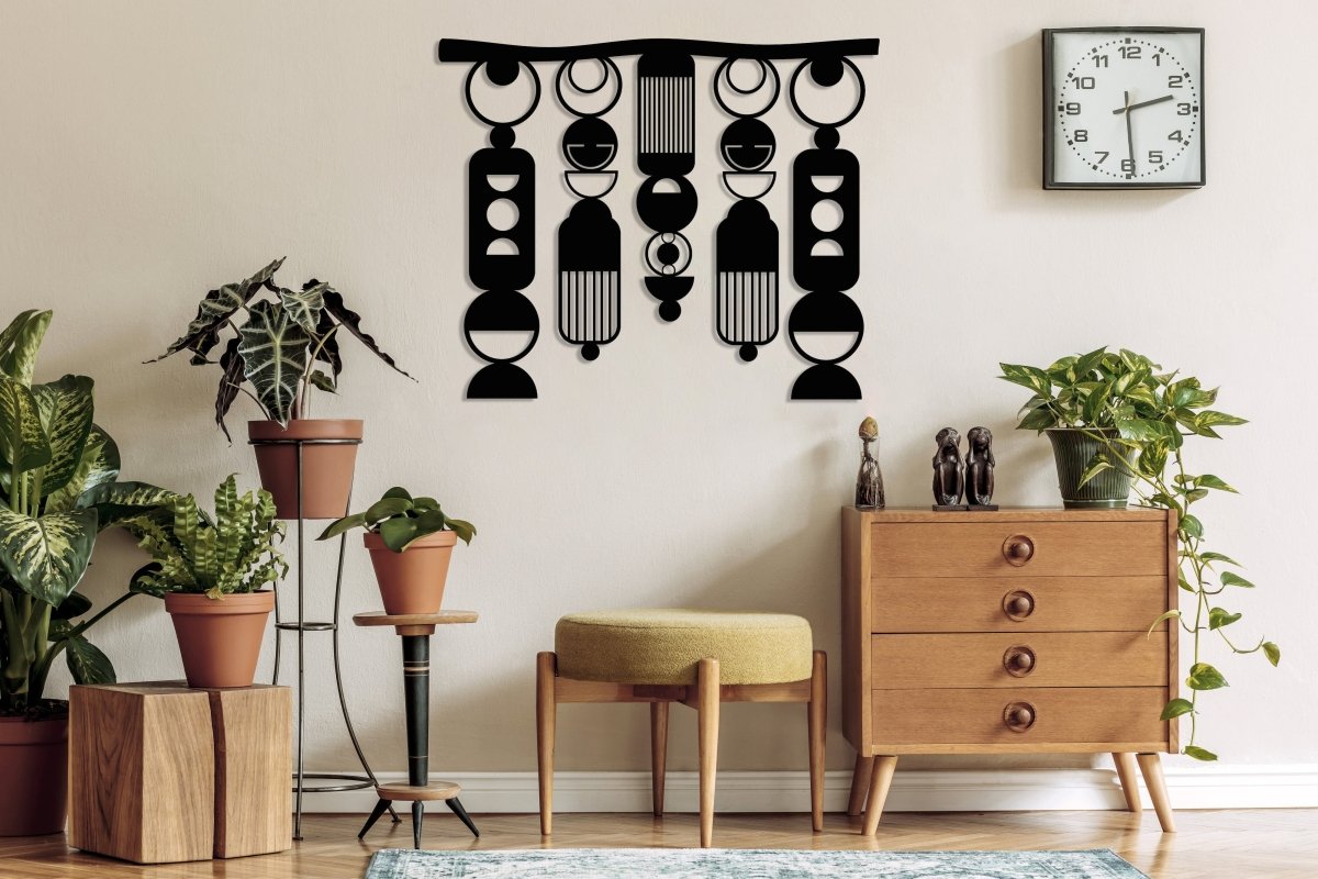 Black Macrame Metal Wall Art - BrossHome Metal Wall Art