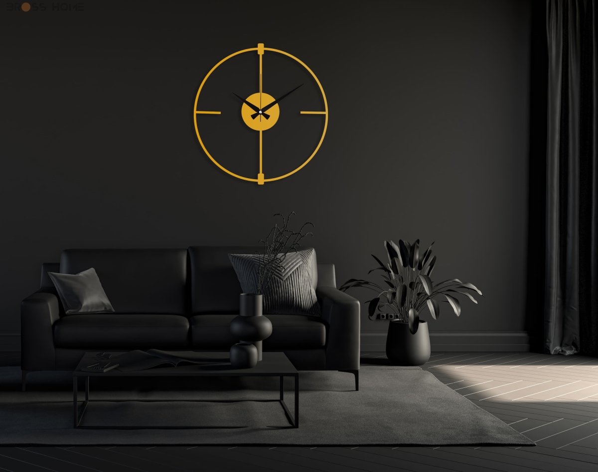 Black Minimalist Clock - BrossHome Metal Wall Art