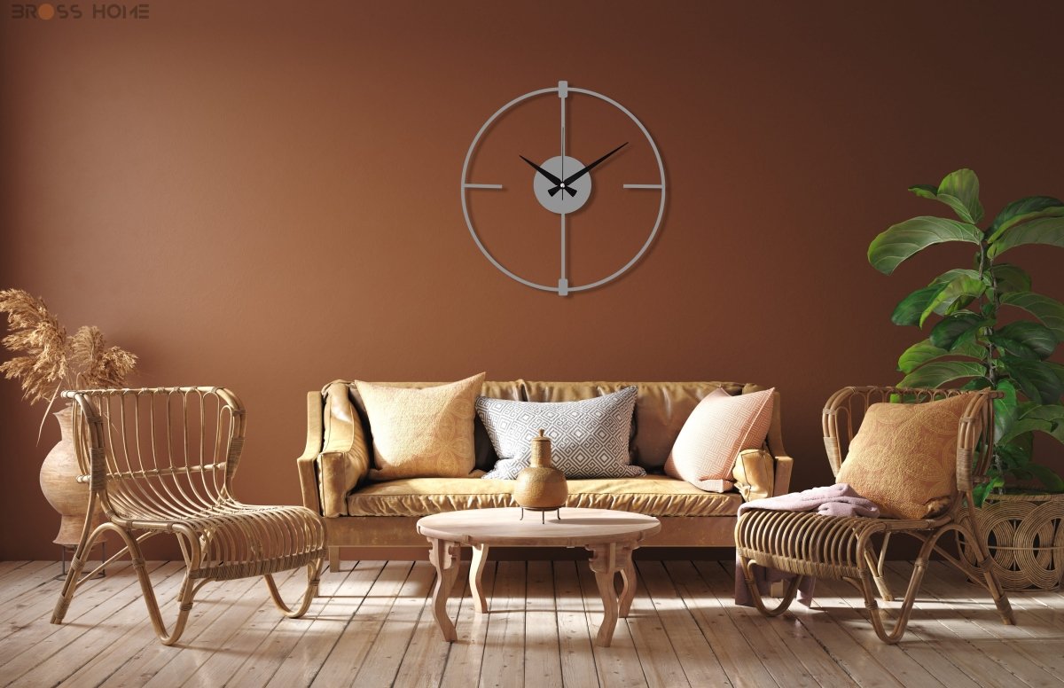 Black Minimalist Clock - BrossHome Metal Wall Art
