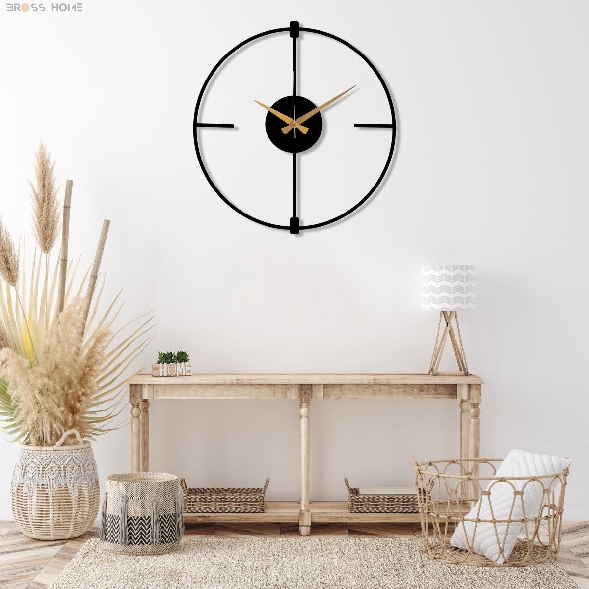 Black Minimalist Clock - BrossHome Metal Wall Art