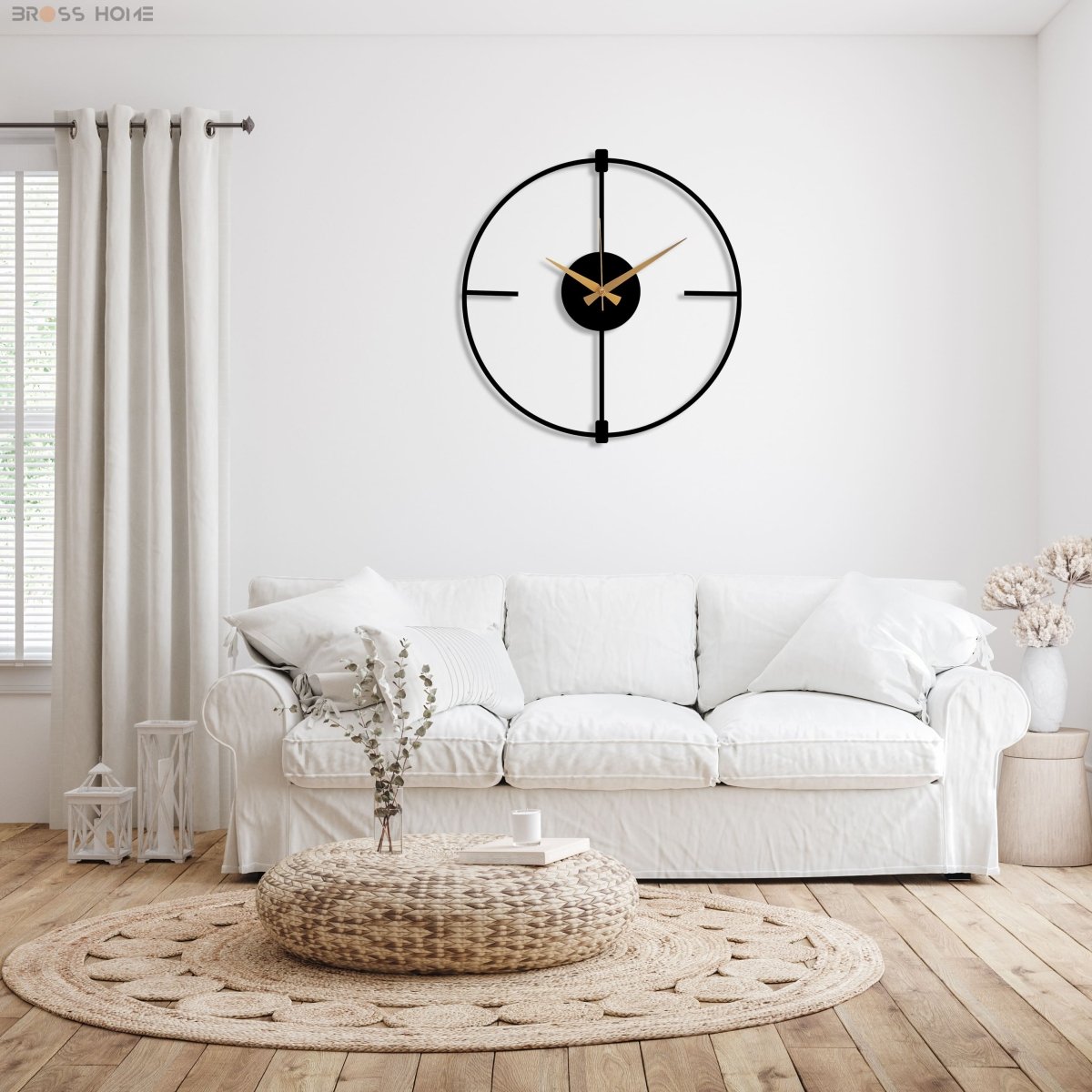 Black Minimalist Clock - BrossHome Metal Wall Art