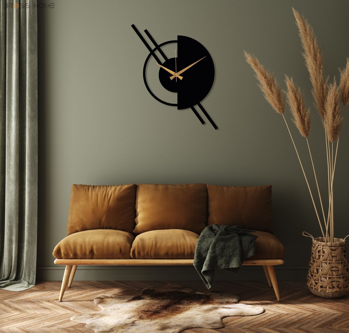 Black Minimalist Wall Clock - BrossHome Metal Wall Art