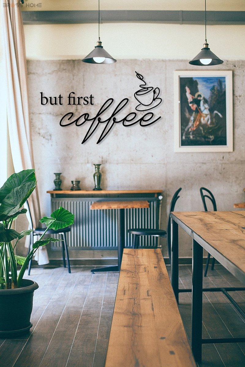 But First Coffee Sign - BrossHome Metal Wall Art