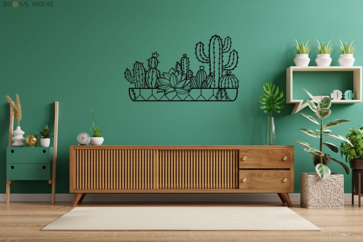 Cactus Metal Wall Art - BrossHome Metal Wall Art