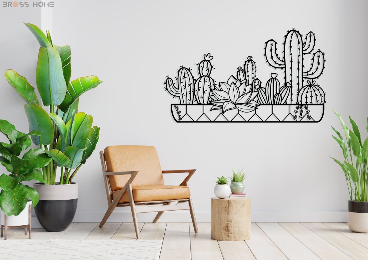 Cactus Metal Wall Art - BrossHome Metal Wall Art