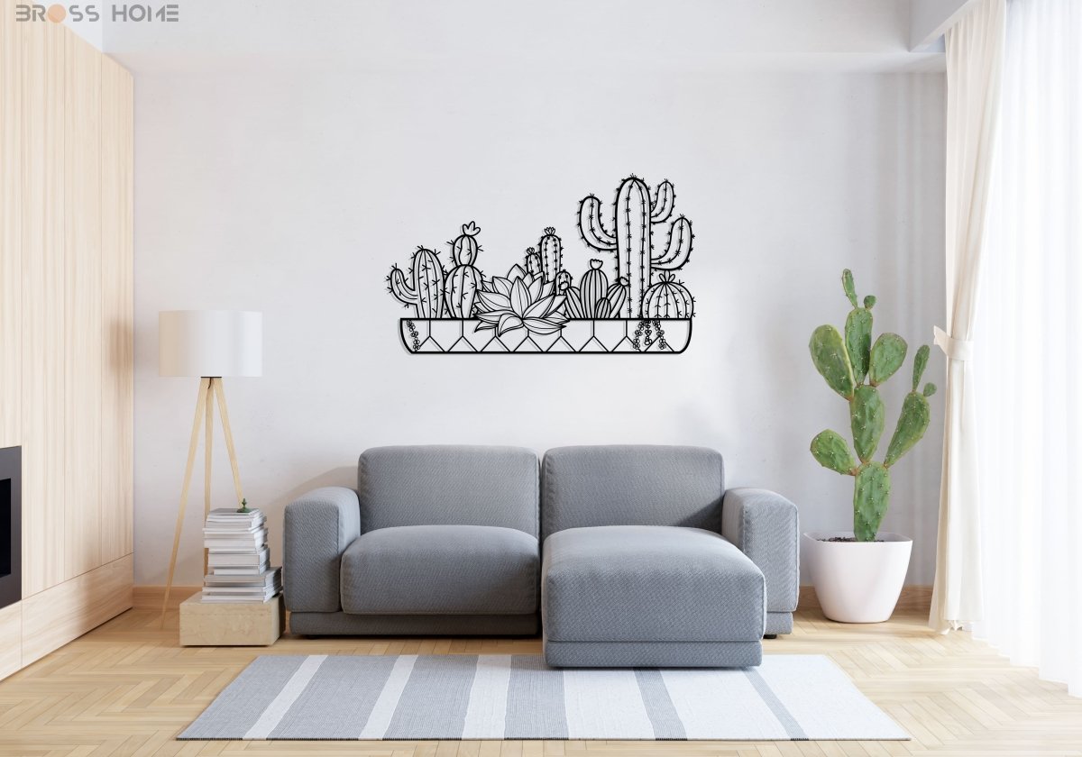 Cactus Metal Wall Art - BrossHome Metal Wall Art
