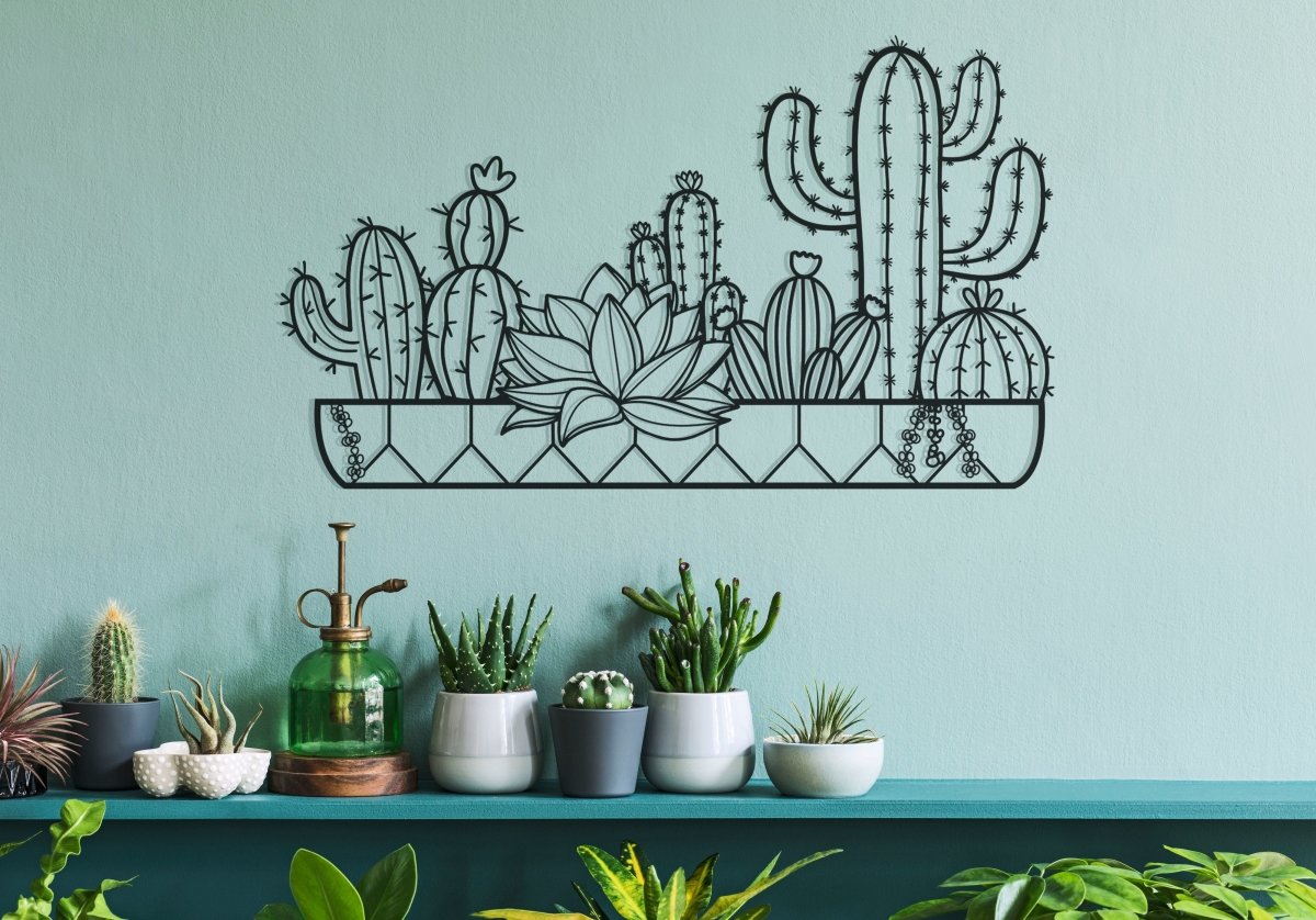Cactus Metal Wall Art - BrossHome Metal Wall Art
