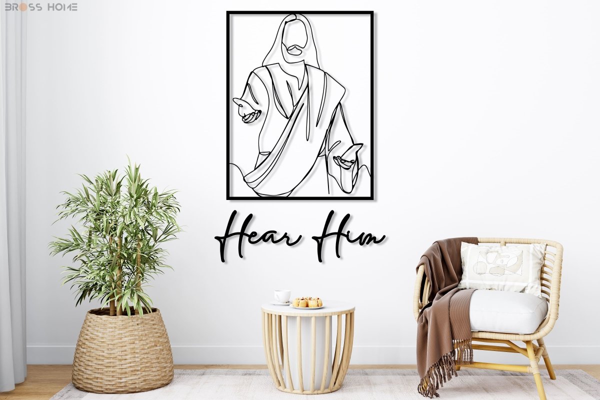 Christ Metal Wall Art Hear Him - BrossHome Metal Wall Art