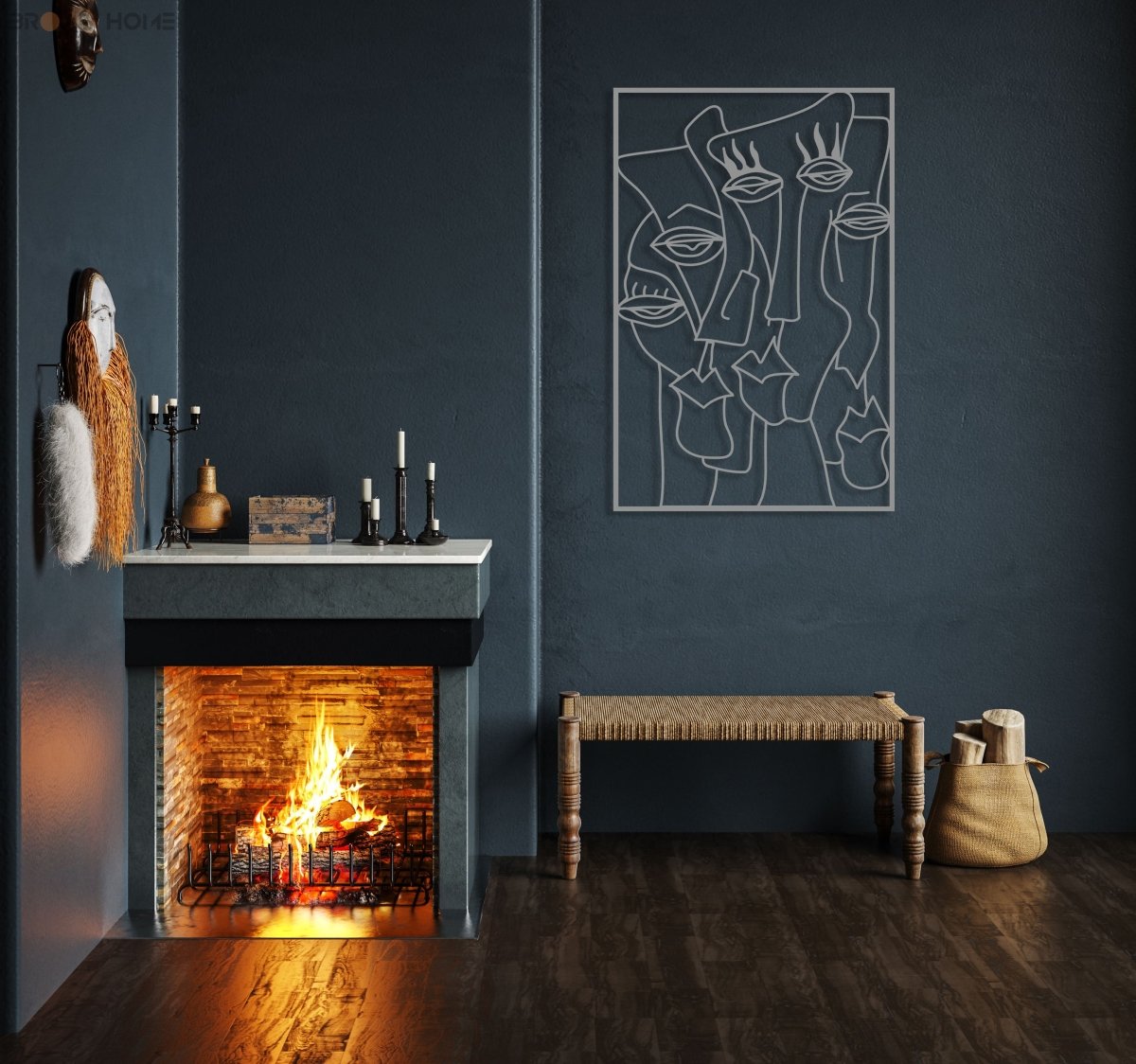 Contemporary Abstract Metal Wall Art - BrossHome Metal Wall Art