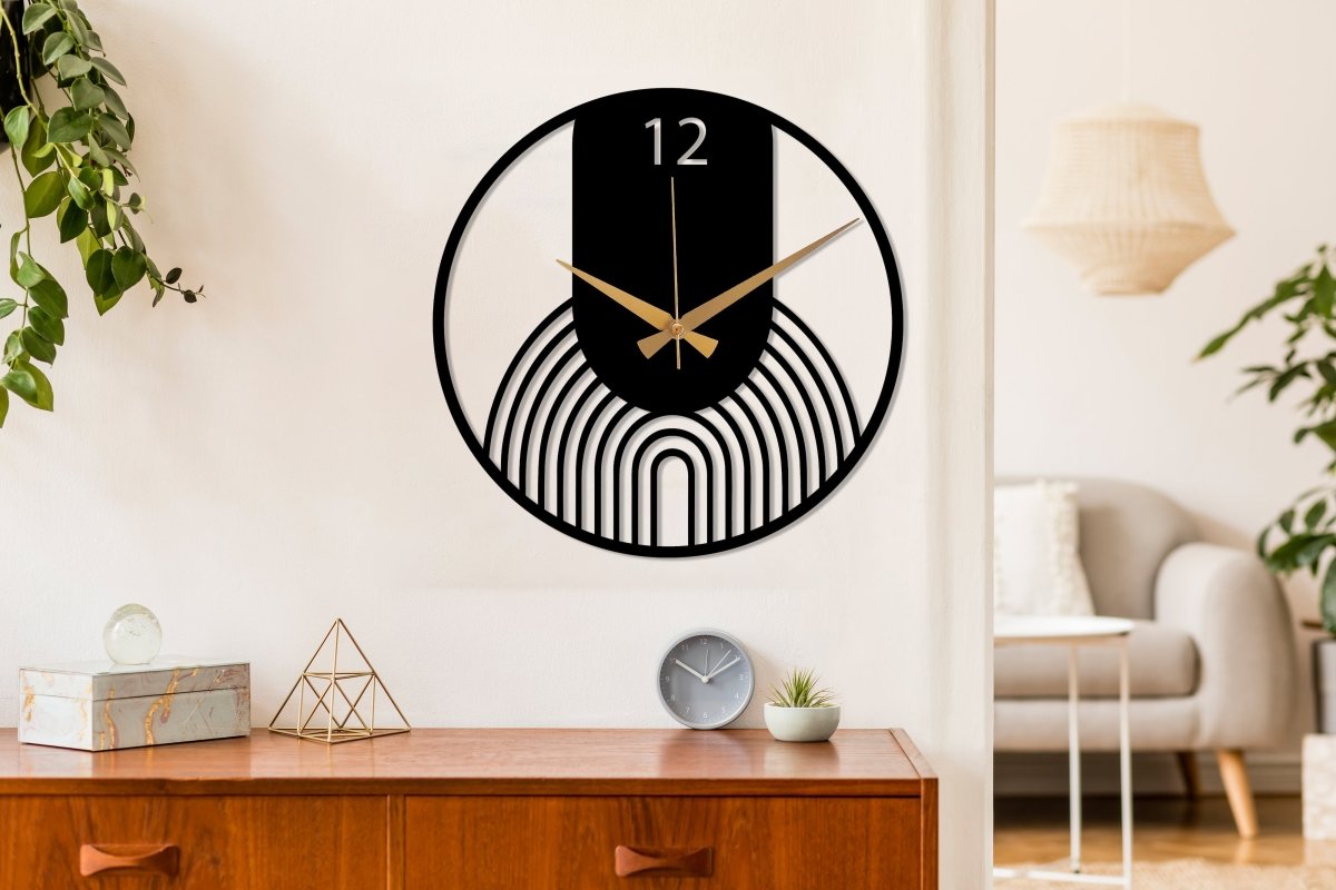 Contemporary Large Wall Clock - BrossHome Metal Wall Art