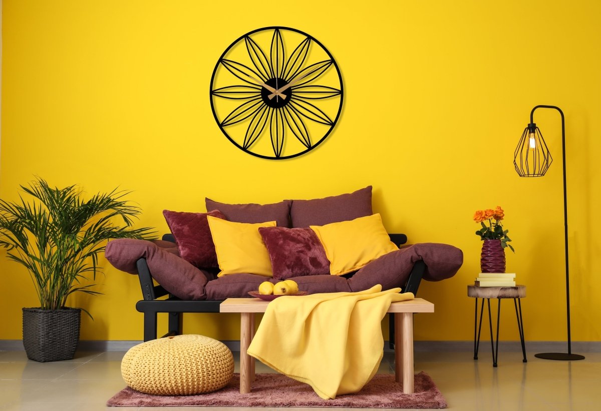 Daisy Metal Wall Clock - BrossHome Metal Wall Art