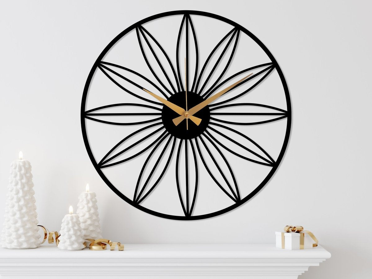 Daisy Metal Wall Clock - BrossHome Metal Wall Art