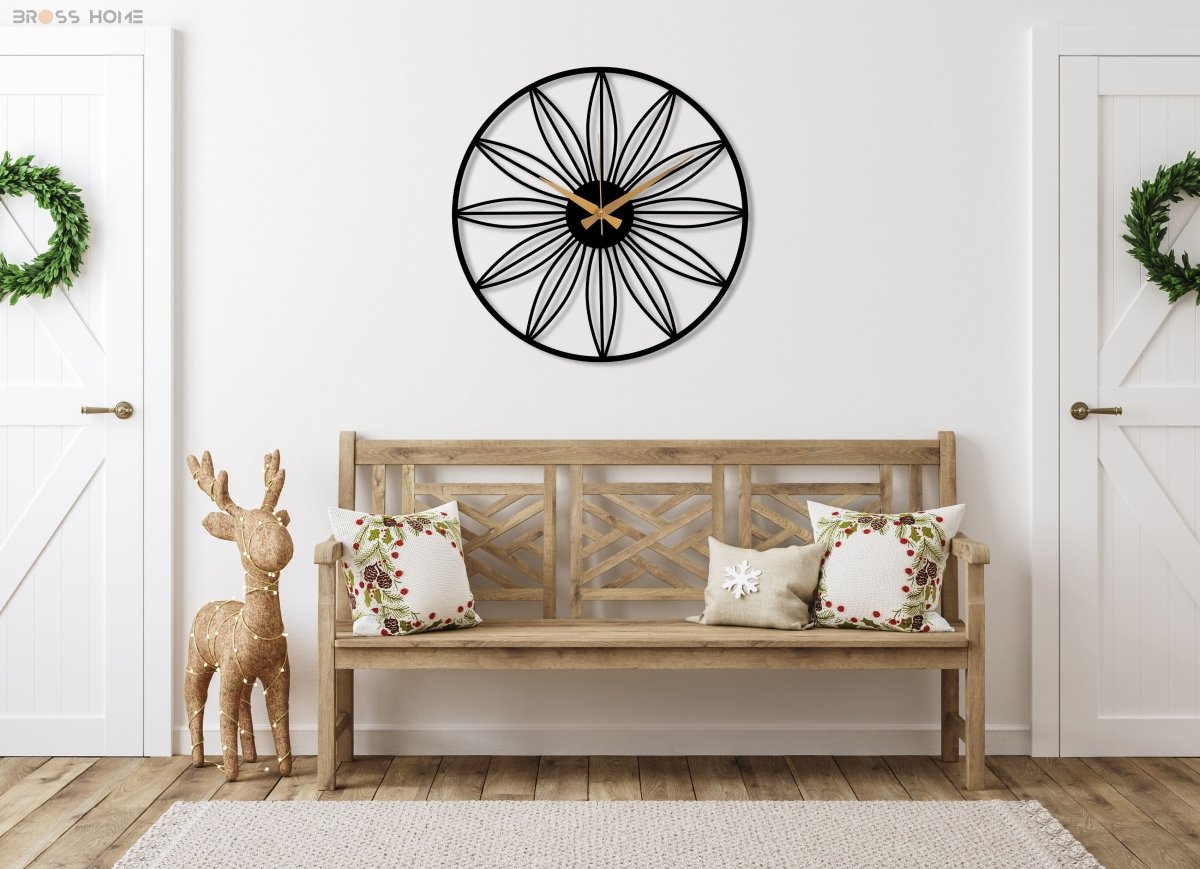 Daisy Metal Wall Clock - BrossHome Metal Wall Art