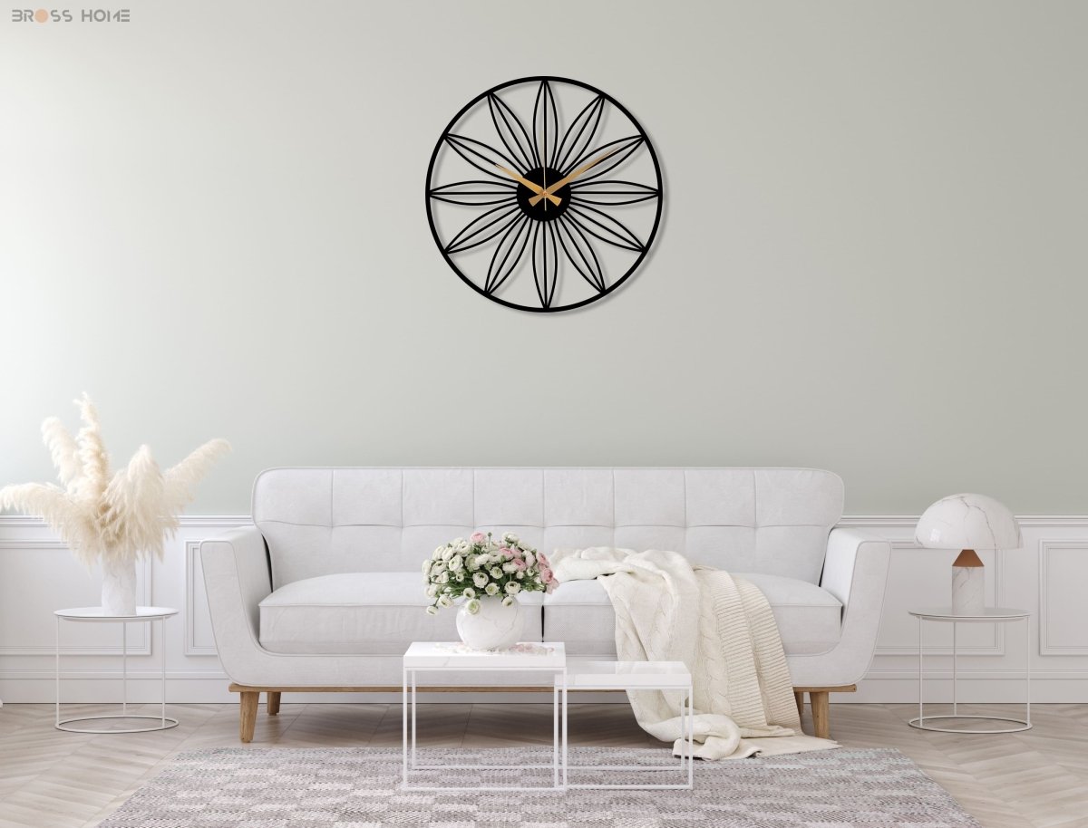 Daisy Metal Wall Clock - BrossHome Metal Wall Art