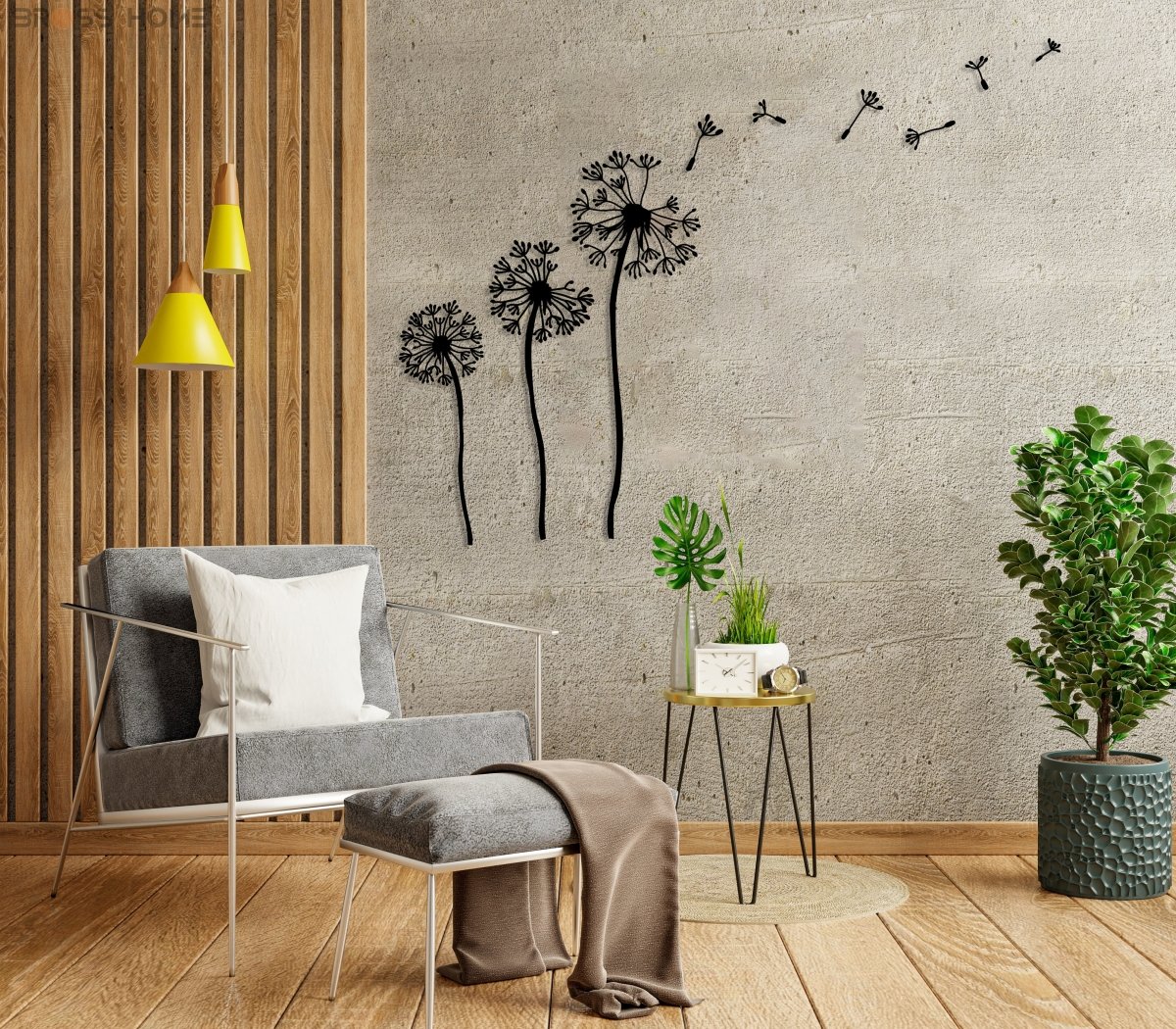 Dandelion Metal Wall Art - BrossHome Metal Wall Art