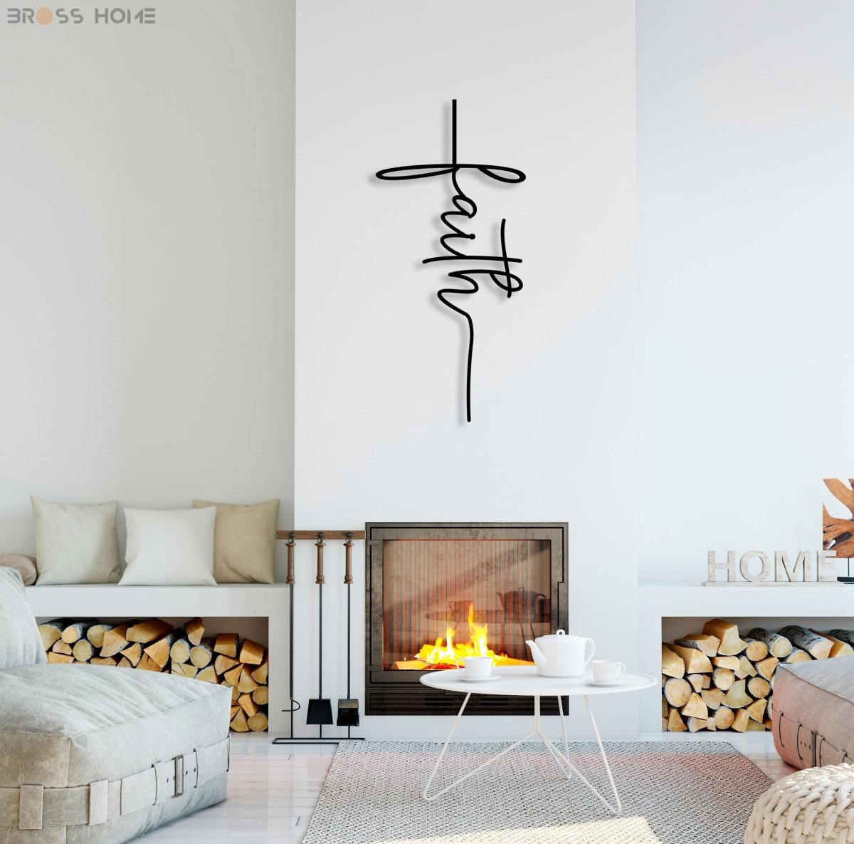Faith Cross Metal Wall Art - BrossHome Metal Wall Art
