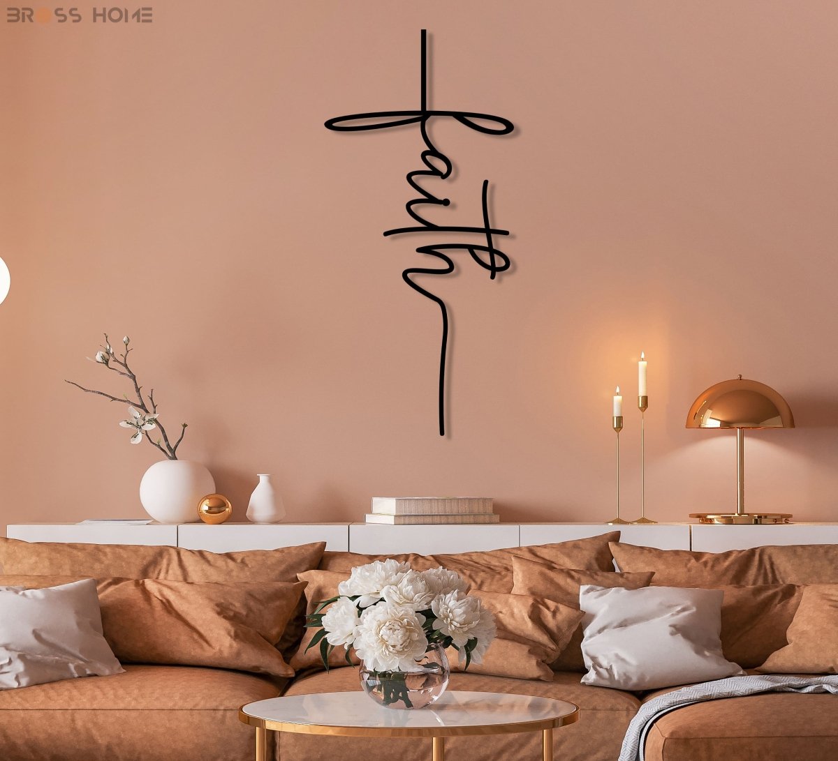 Faith Cross Metal Wall Art - BrossHome Metal Wall Art
