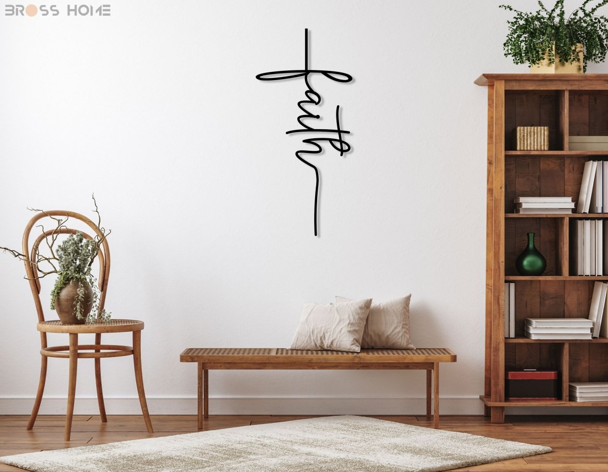 Faith Cross Metal Wall Art - BrossHome Metal Wall Art