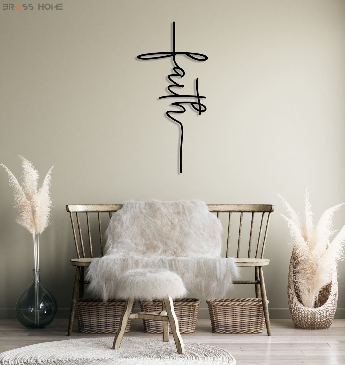 Faith Cross Metal Wall Art - BrossHome Metal Wall Art