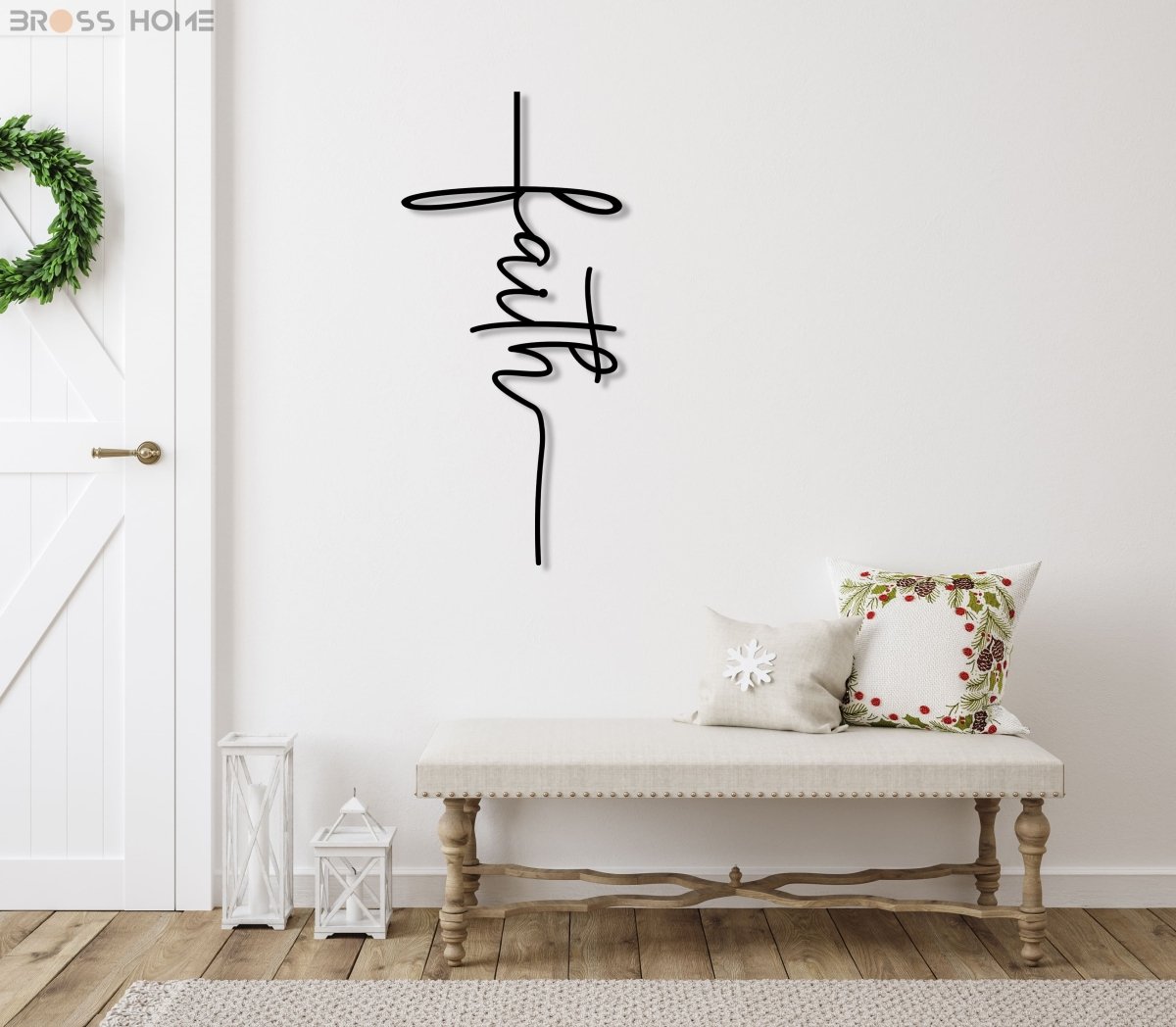 Faith Cross Metal Wall Art - BrossHome Metal Wall Art