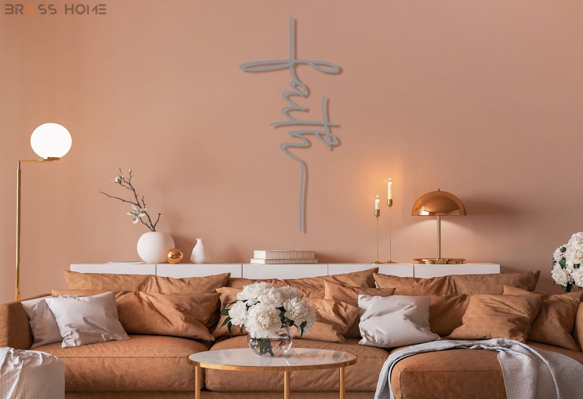 Faith Cross Metal Wall Art - BrossHome Metal Wall Art