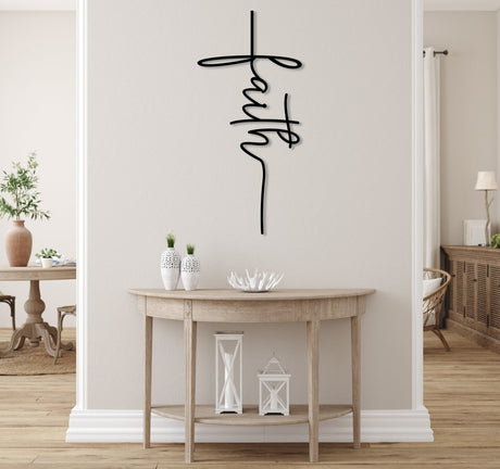 Faith Cross Metal Wall Art - BrossHome Metal Wall Art