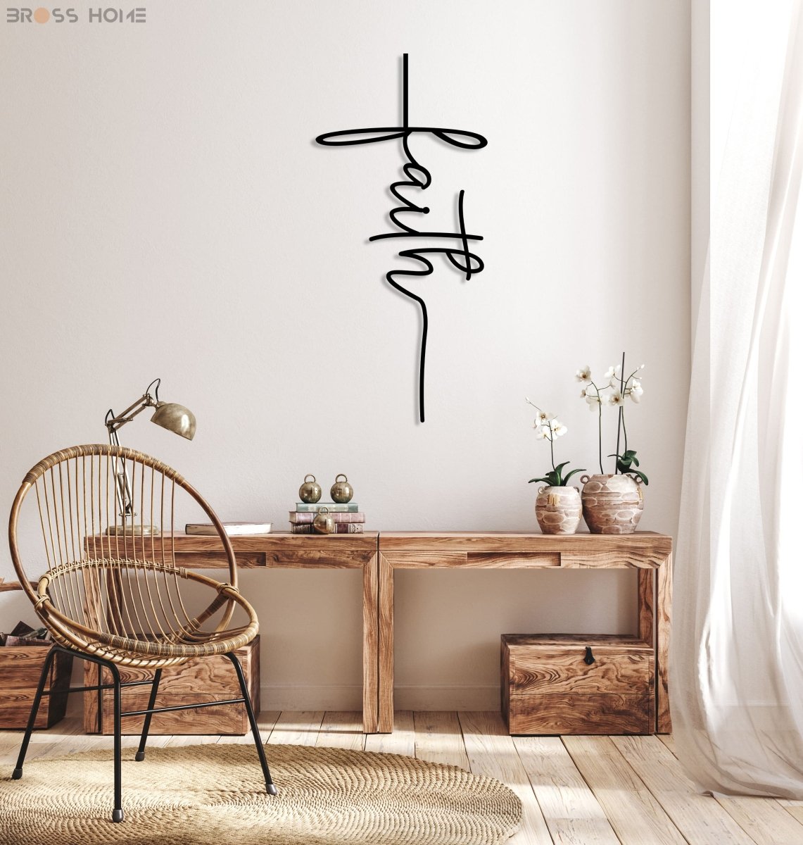 Faith Cross Metal Wall Art - BrossHome Metal Wall Art