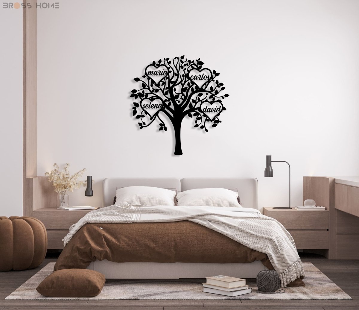 Family Tree Metal Wall Art - BrossHome Metal Wall Art