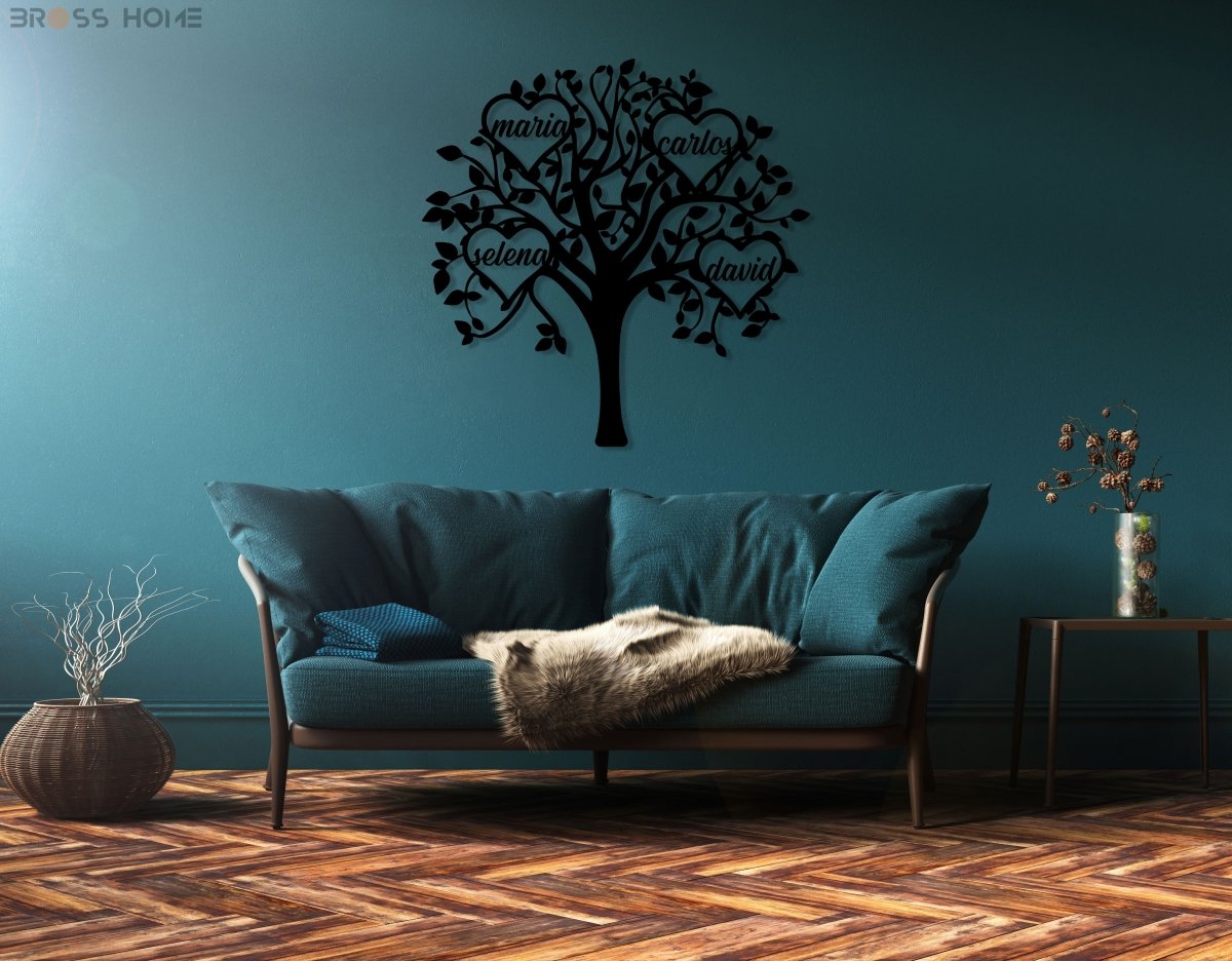 Family Tree Metal Wall Art - BrossHome Metal Wall Art