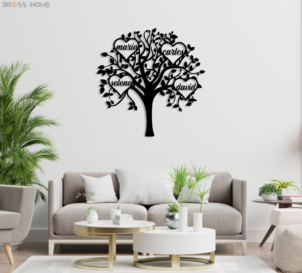 Family Tree Metal Wall Art - BrossHome Metal Wall Art