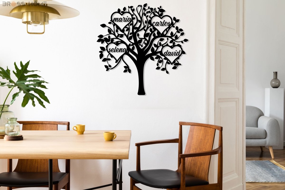Family Tree Metal Wall Art - BrossHome Metal Wall Art