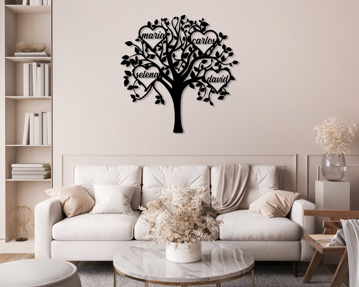 Family Tree Metal Wall Art - BrossHome Metal Wall Art