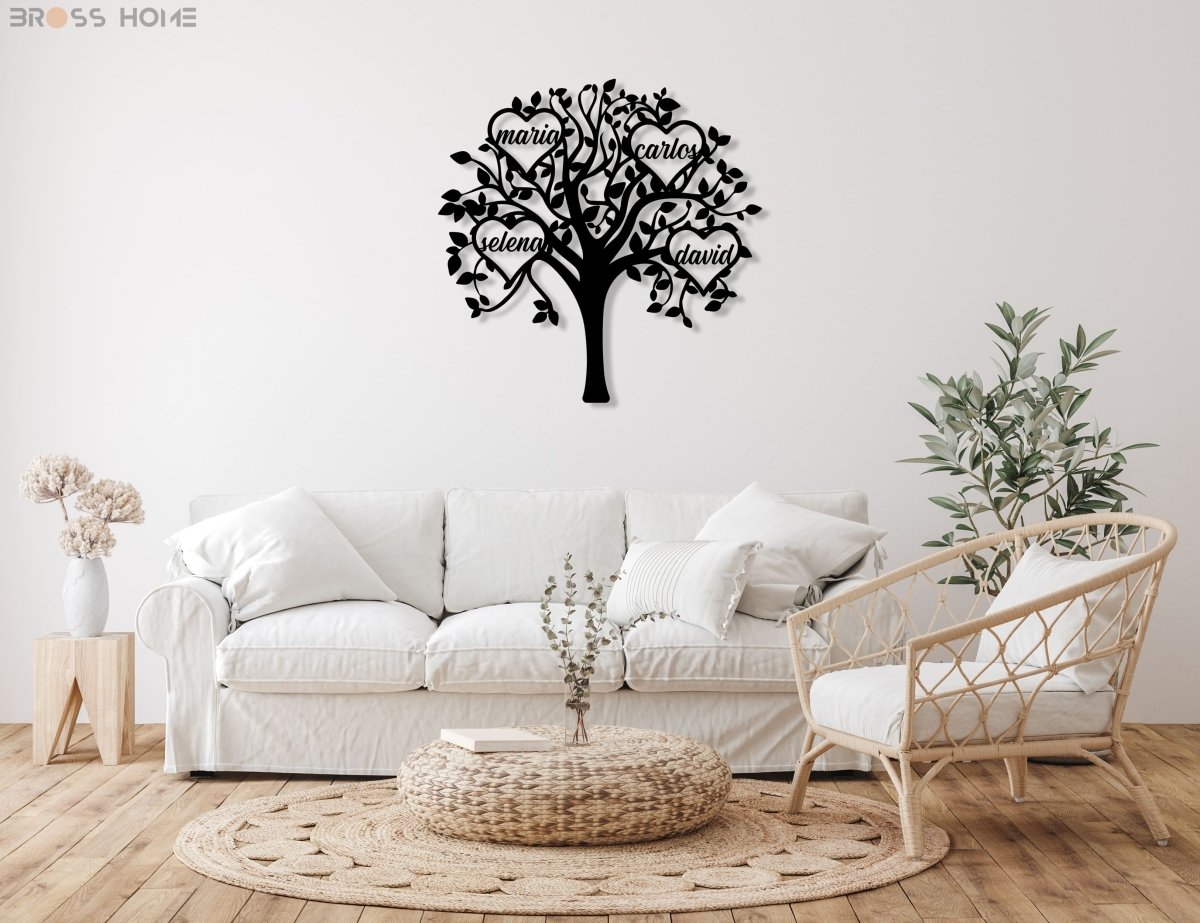 Family Tree Metal Wall Art - BrossHome Metal Wall Art