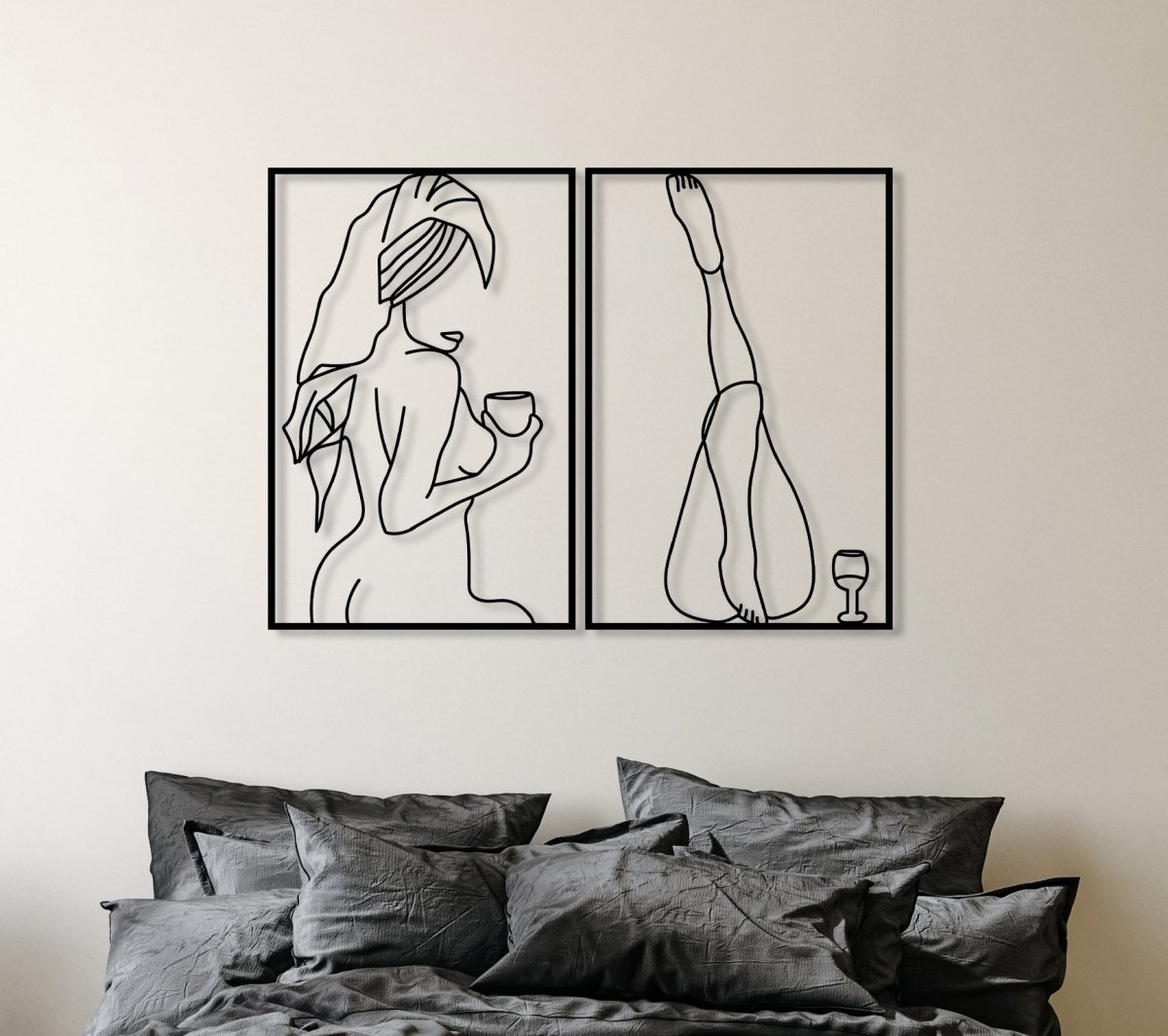 Female Body Metal Wall Art (Set Of 2) - BrossHome Metal Wall Art