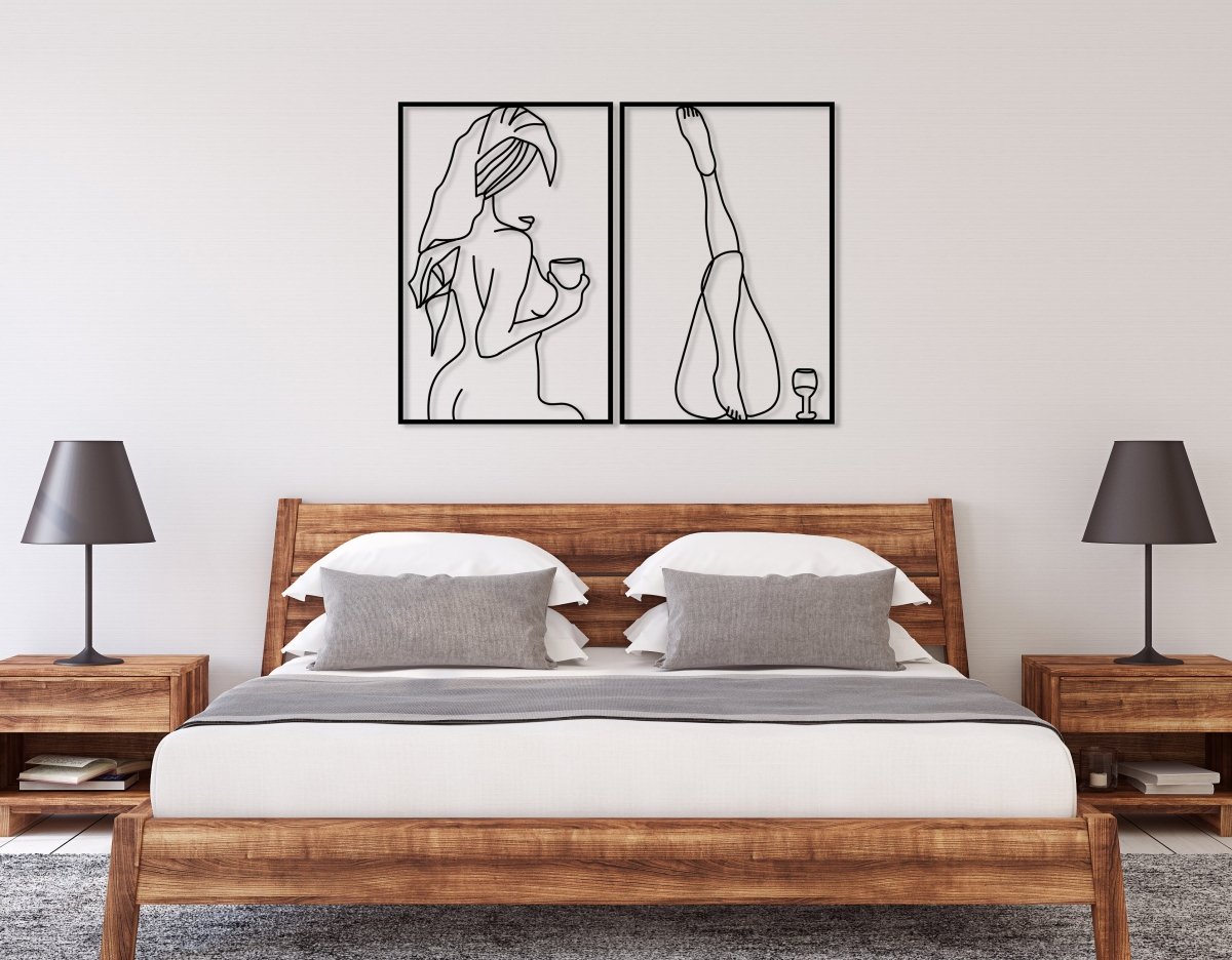 Female Body Metal Wall Art (Set Of 2) - BrossHome Metal Wall Art