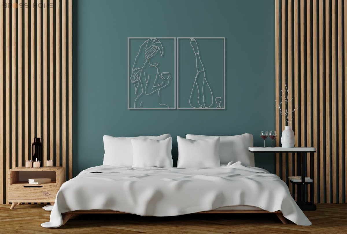 Female Body Metal Wall Art (Set Of 2) - BrossHome Metal Wall Art