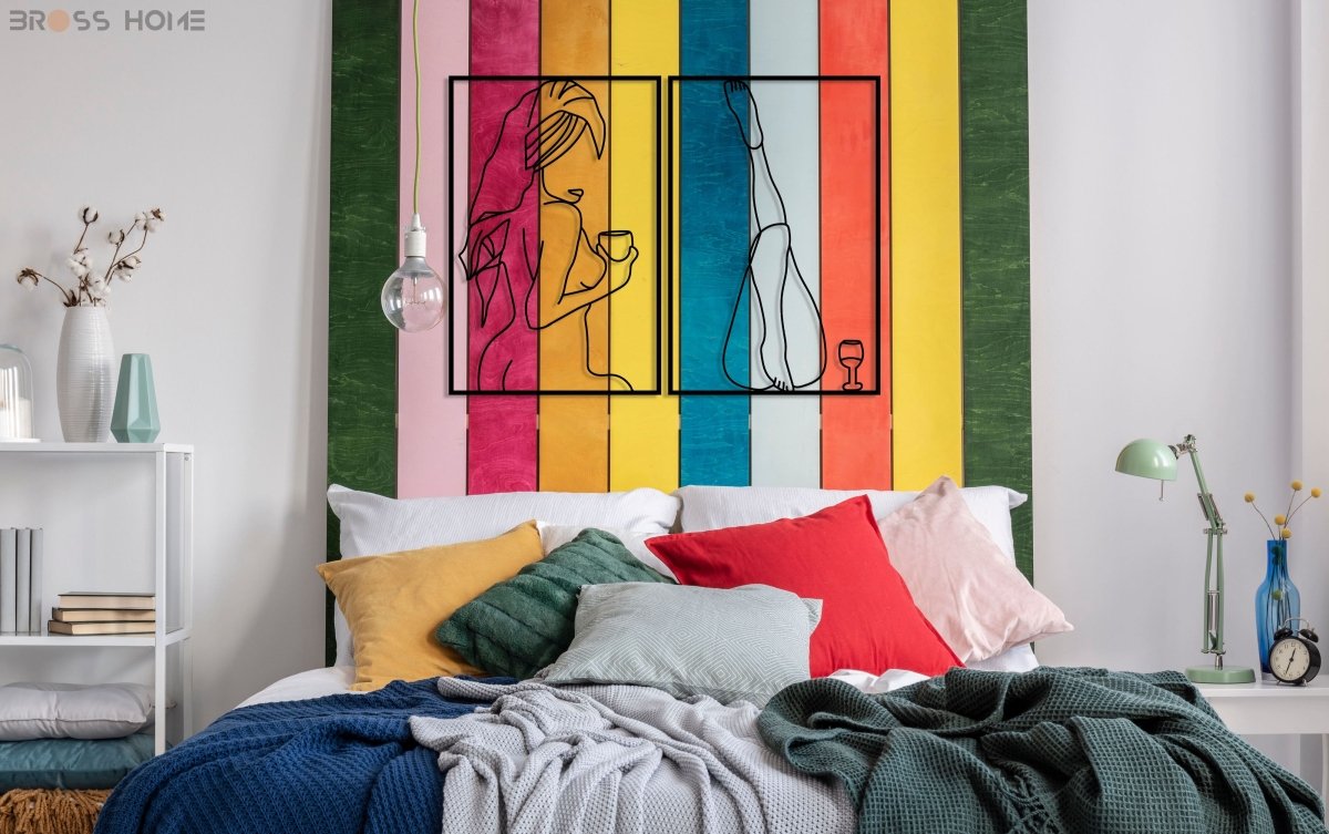 Female Body Metal Wall Art (Set Of 2) - BrossHome Metal Wall Art