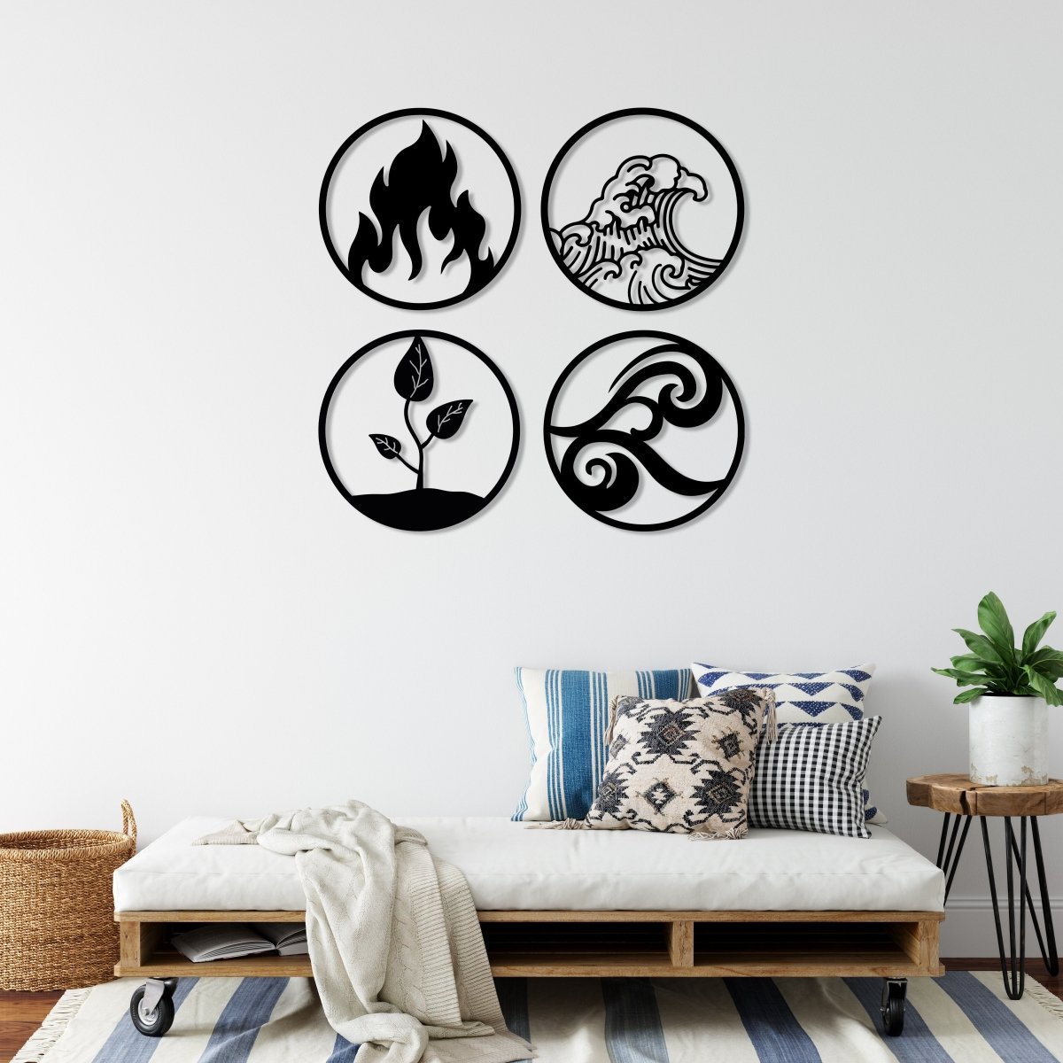 Four Elements Wall Art - BrossHome Metal Wall Art