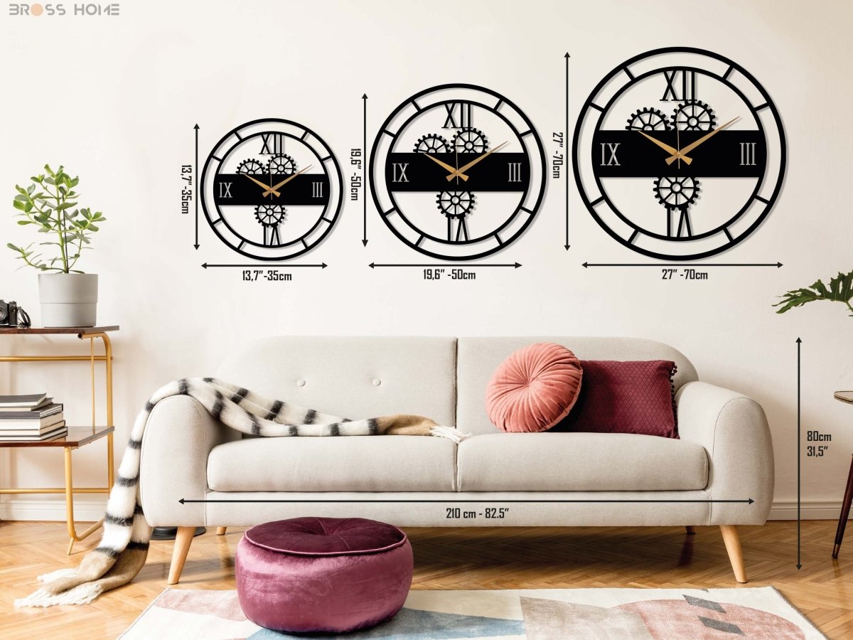 Gear Wall Clock - BrossHome Metal Wall Art